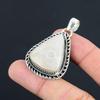 Sterling Silver Fossil Coral Gemstone Handcrafted Birthday New Pendant Jewelry