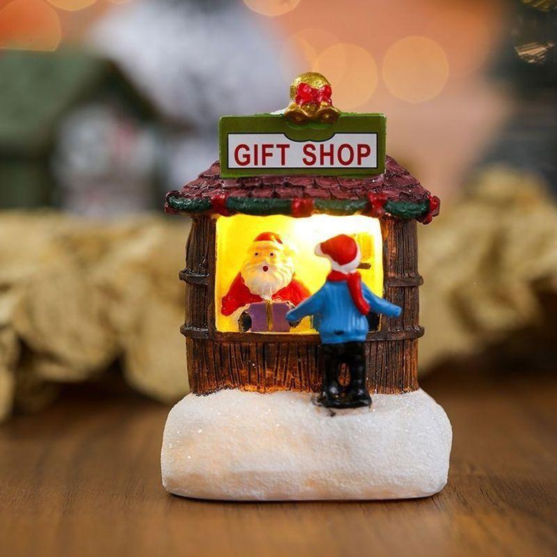 Christmas micro landscape mini luminous small house tabletop ornament Christmas tree ornament children's small gift