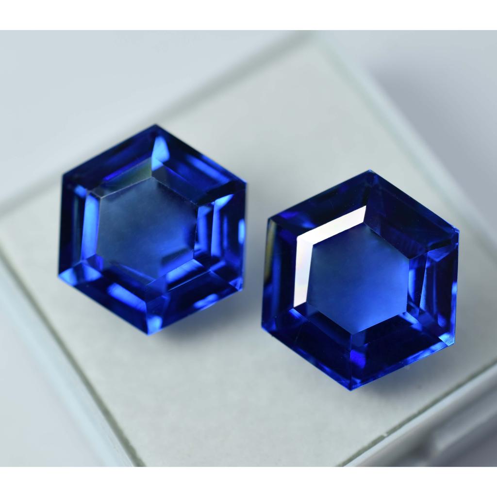 NATURAL Blue Tanzanite 18.65 Ct Fancy Cut Loose Gemstone Pair