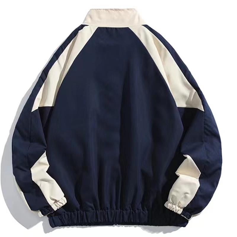FiveFive Uomo Hip Hop Streetwear Cappotto Giacca con Zip Antivento Harajuku Cappotti Sottili Sport Nero Blu