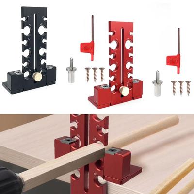 Adjustable Size Range Electric Drill Jig Double-Edged Cut Knob Type Dowel Maker Enhanced Accuracy Design 7-18mm Adjustable Dowel
