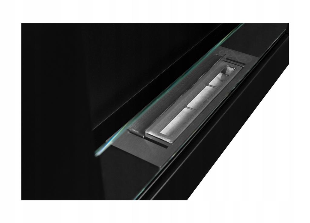 Hanging Bioethanol Fireplace With Glass 65X40X12 Cm Box Flame Regulation Matte Black