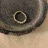 Super Fairy Silver Flake Elastic Beaded Pearl Ring for Women: Handmade, Versatile, Stackable, Creative Daily Wear Index Finger Ring.