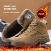 Fleece-lined Work Shoes for Men Woman Winter Steel Toe Boots Thickened Warm Woman Anti-smashing Working Shoes Men Protective