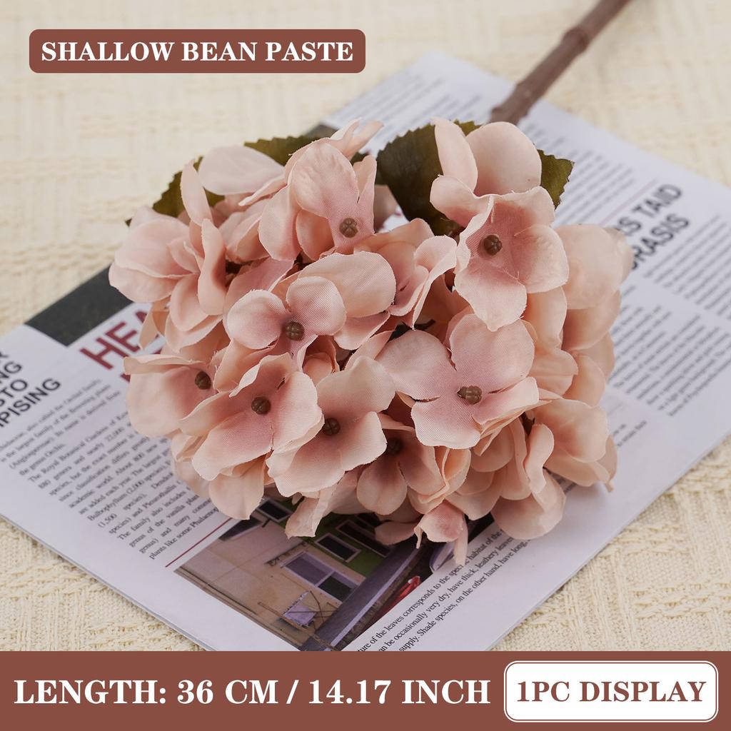 Artificial Rose Flower Silk Hydrangea Wedding Small Bouquet Fake Flower Party DIY Autumn Beautiful Decoration 36cm/14.17inch