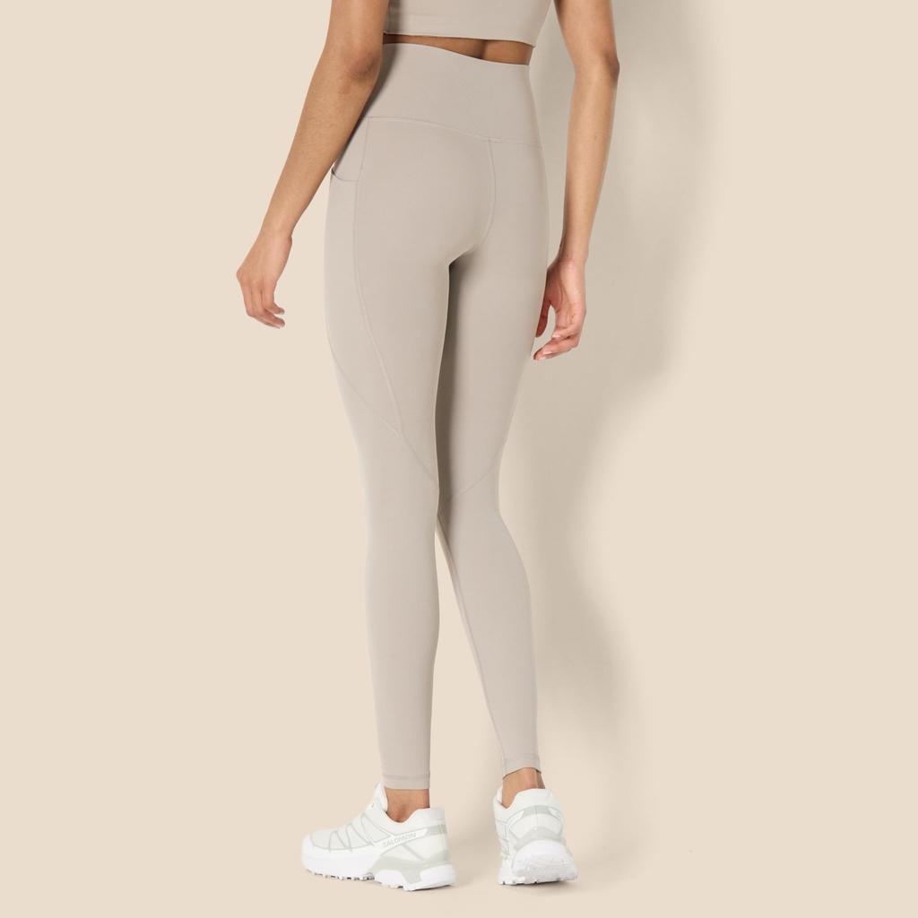 Amazon Essentials Taupe Long Length with High Super Perfect for and the Size L Women's Leggings, Pockets, Waist, Moisture-Wicking Fabric, Breathable,