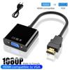 1080P HDMI Adaptörü Display Port HDMI - VGA Adaptör Kablosu Erkek - Dişi Dönüştürücü PC Bilgisayar Laptop HDTV Monitör Projektör İçin
