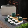 Travel tea set High-end Kung Fu tea set Business gift tea set Ji blue glaze ceramic tea set
