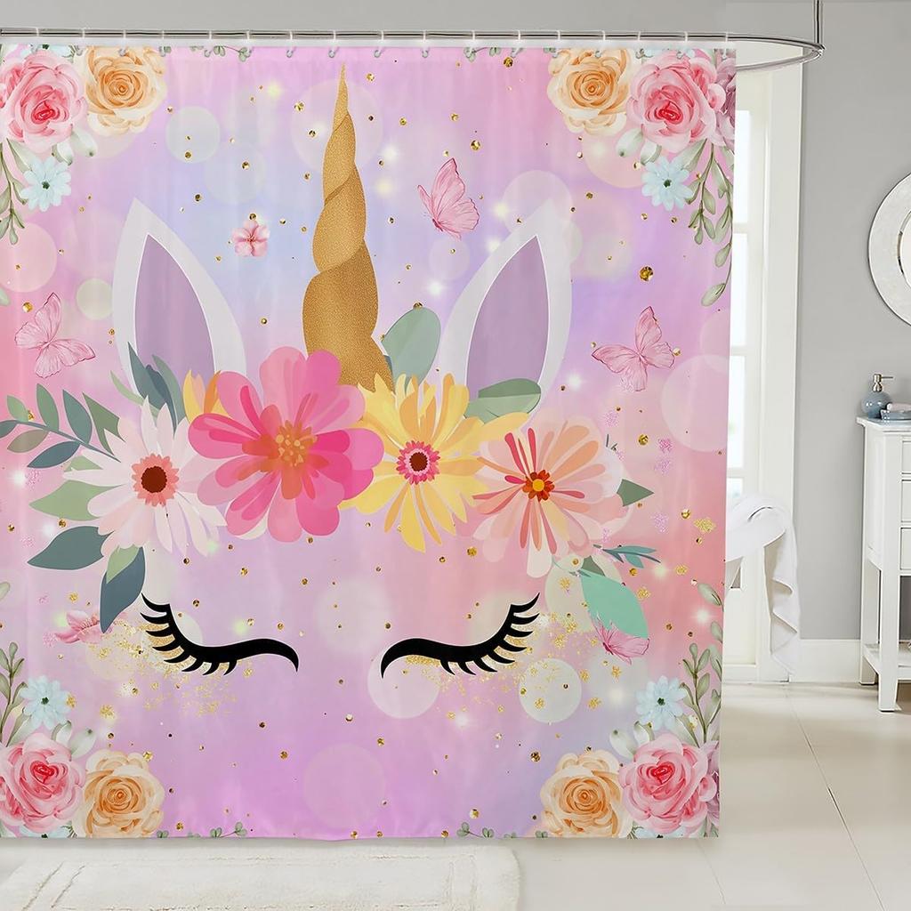 Japanese Style Bathroom Curtain,Cherry Flower Shower Curtain Kids Girls Women Adults Bathroom Decor,Exotic Rustic Style