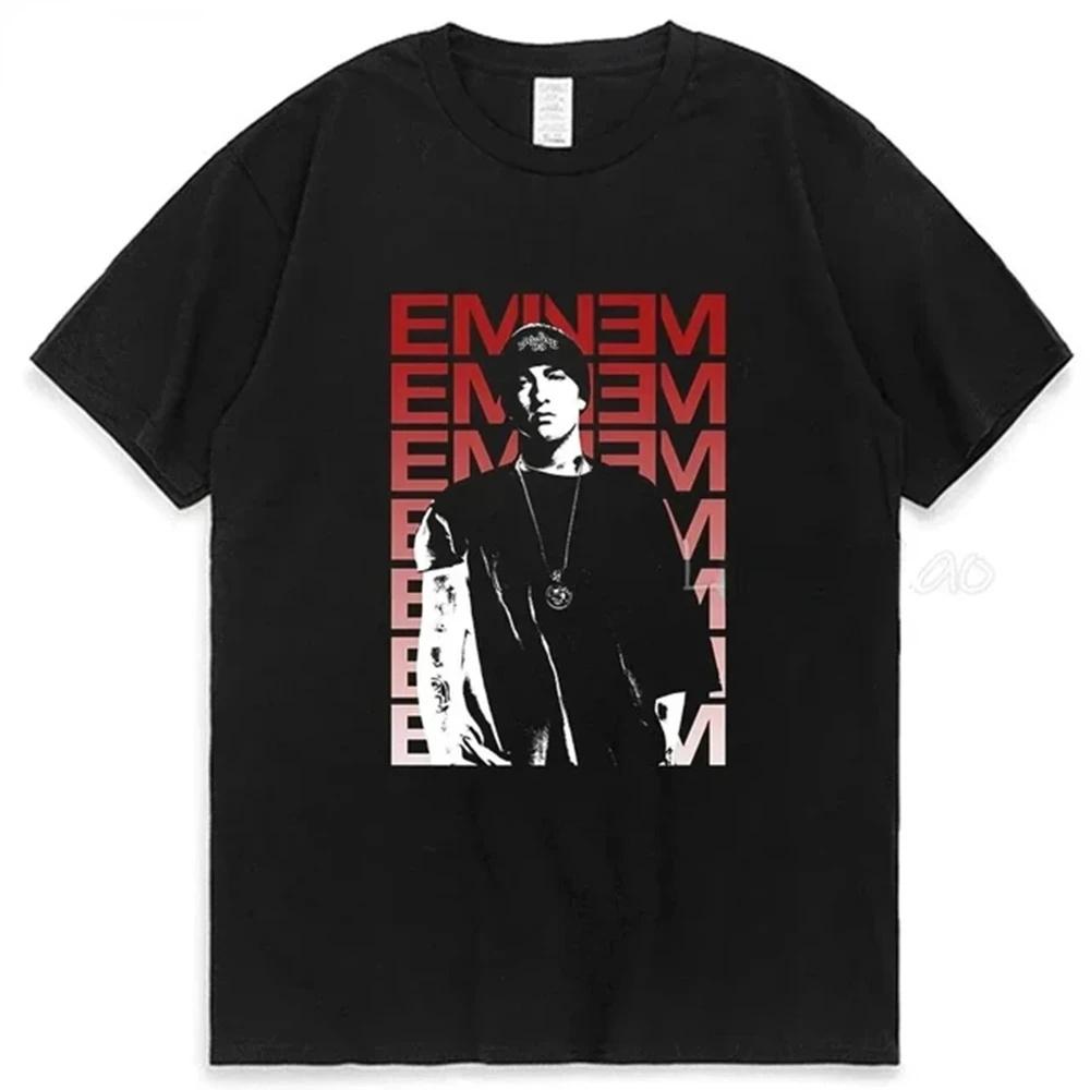 Rapper Eminem T-Shirt Damen Herren Mode Baumwoll-T-Shirts Hip Hop Tops T-Shirts Locker Rock Camisetas Jungen T-Shirts Sommer T-Shirt Unisex