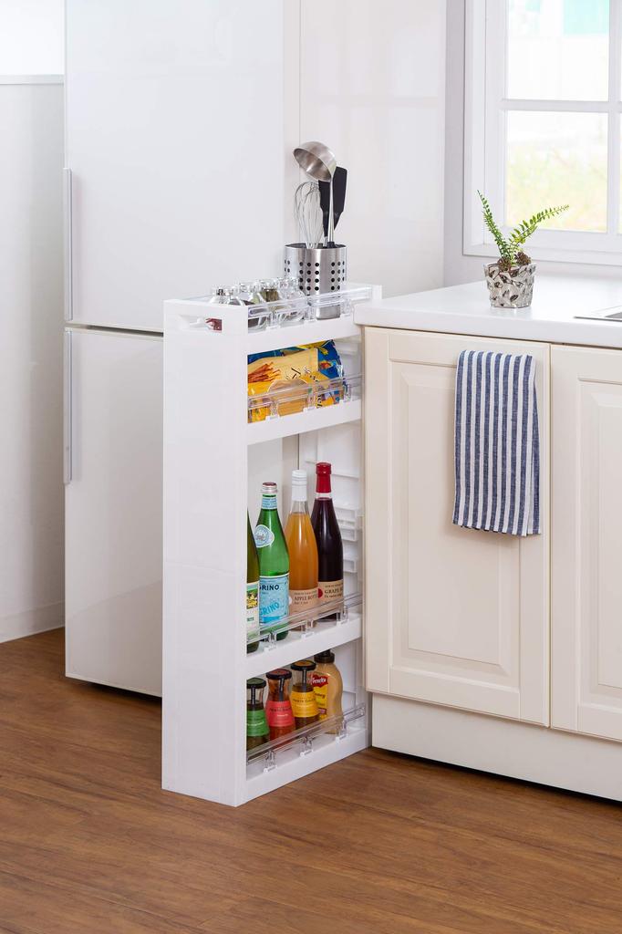 Heiwa Kougyou MOUNO 4-Tier Kitchen Rack, White, Approx. 90 X 17 X 45 Cm, Space-Saving