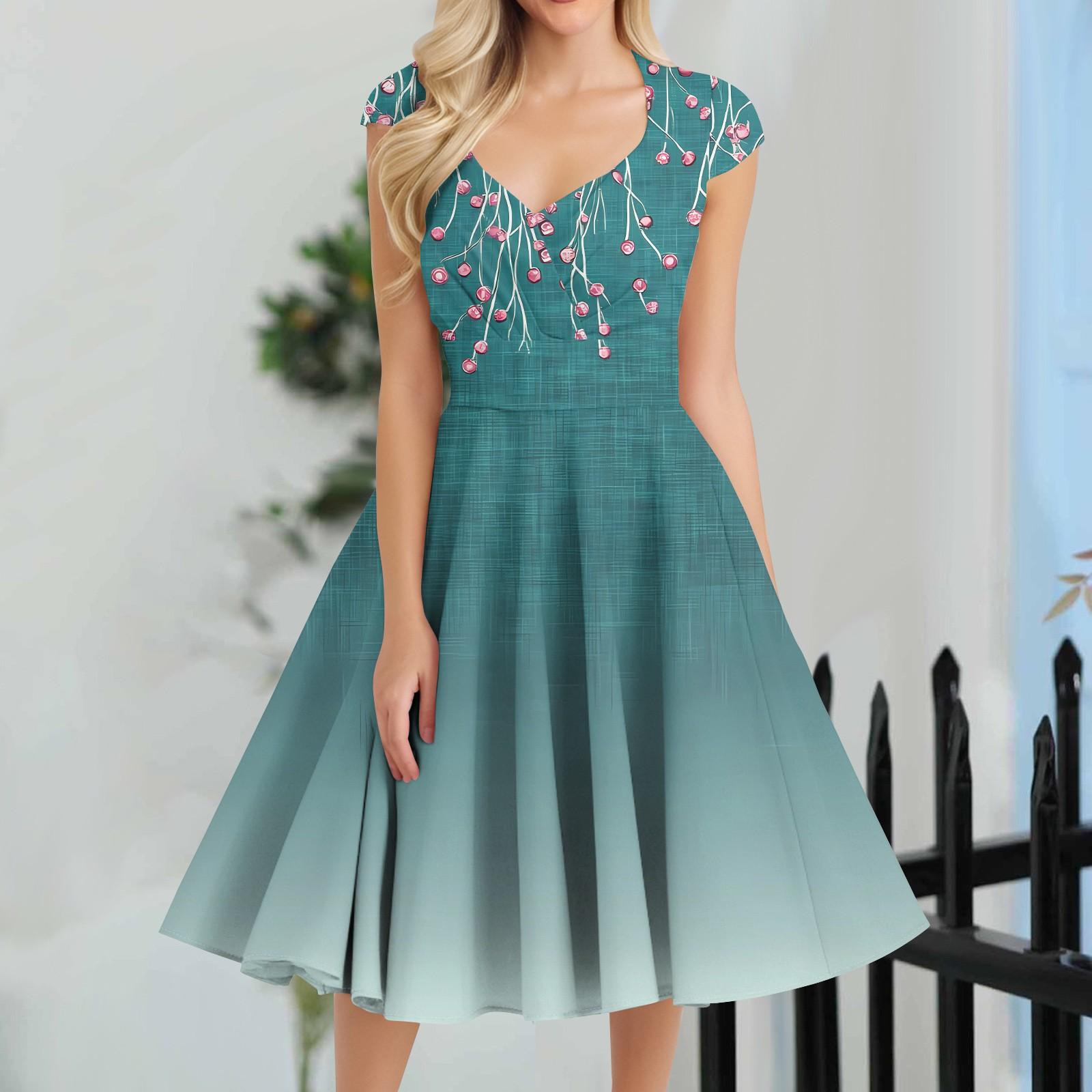 

Женское повседневное модное платье средней длины с V-образным вырезом без рукавов и принтом XL