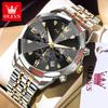 OLEVS 3670 Men's Watches Moon Phase Chronograph Waterproof Calendar Classic Business Quartz Wristwatch for Man