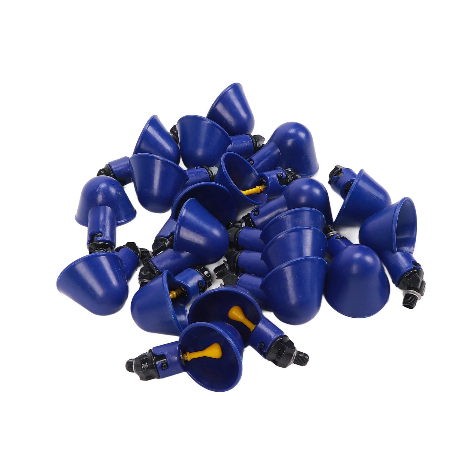 20pcs Chicken Water Cups Automatic Poultry Watering Bowls for Pigeons Quail Hen Turkeys GeeseBlue L синий