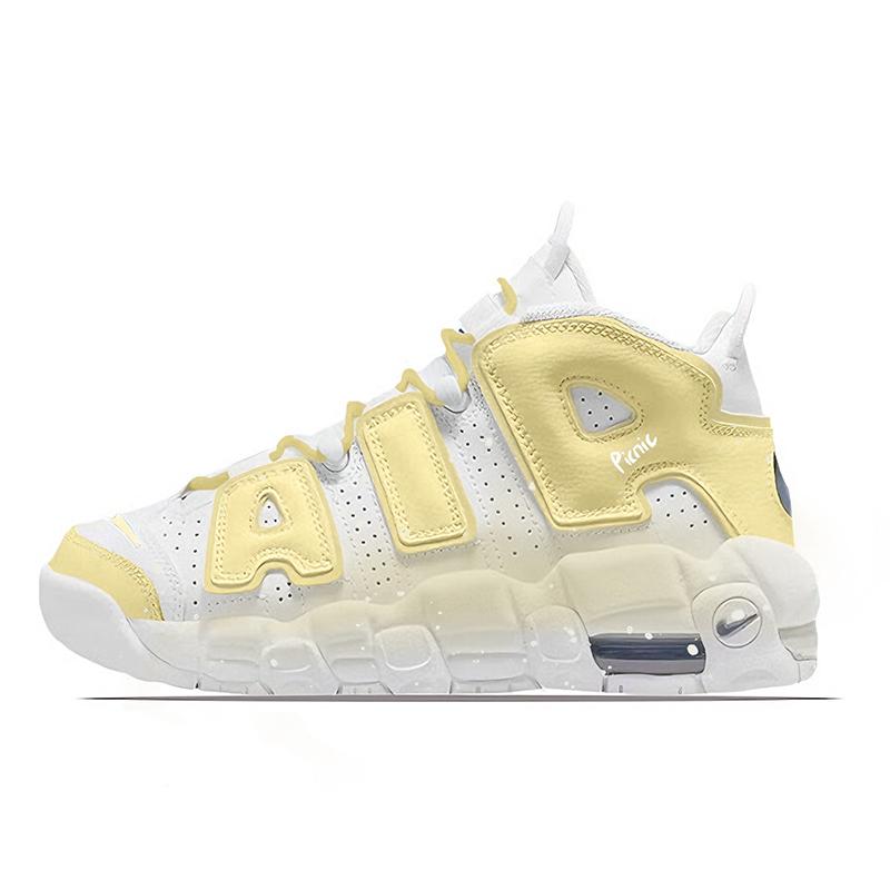 

Nike Air More Uptempo Snow Cheese Cloud Comfort Synthetic Leather Cushioning Mid top Vintage Basketball Shoes DH9719-100(Team1625-) 36.5