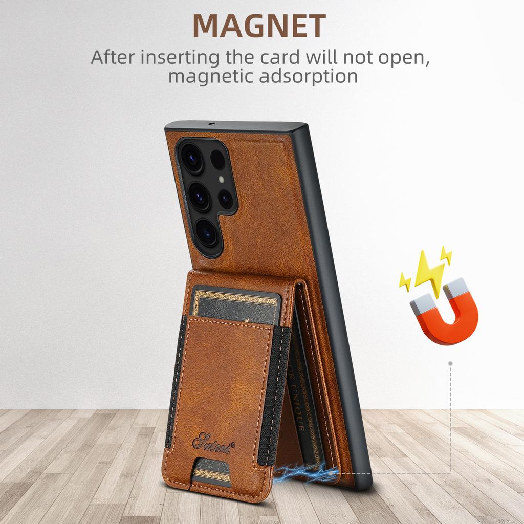 Wallet Phone Case Card Holder Leather Magnetic Pocket Cover Magsafe Wireless Charging for Samsung Galaxy S26Ultra S25Plus S24