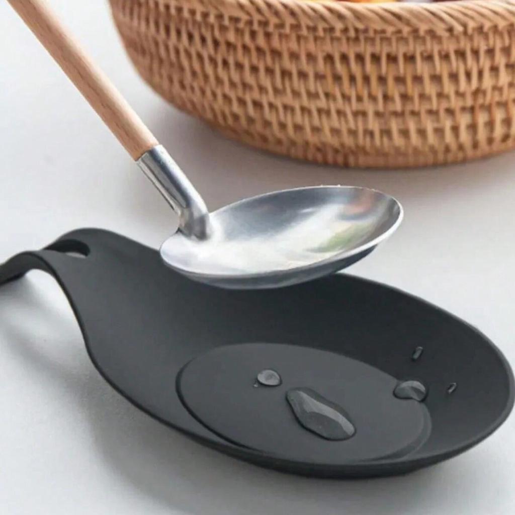 1 Stück-Haushaltsküchenlöffelmatte Silikon isoliert Suppenlöffelmatte Topfschaufelmatte leicht zu reinigen