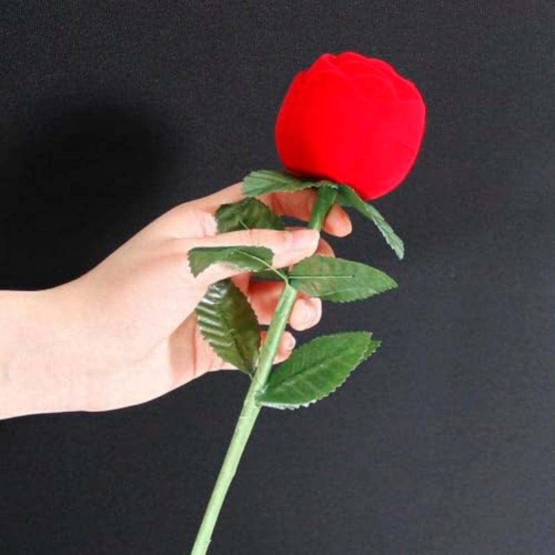 2 pieces of rose shaped ring jewelry box simulating wedding anniversary suitable for girlfriend, wife, romantic marriage proposal