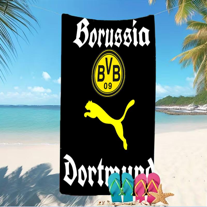 Beach Towel with Borussia Dortmund Pattern - soft,absorbent,machine washable Lightweight&Modern,swimming,Travel Essentials