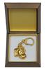 Dogo Argentino - Gilded Key Ring with Dog In Gift Box, Handbag Decoration, Luxury Accessory by Art-Dog Brand