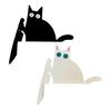 Black Cat Door Topper Wooden Door Frame Cat Decoration Halloween