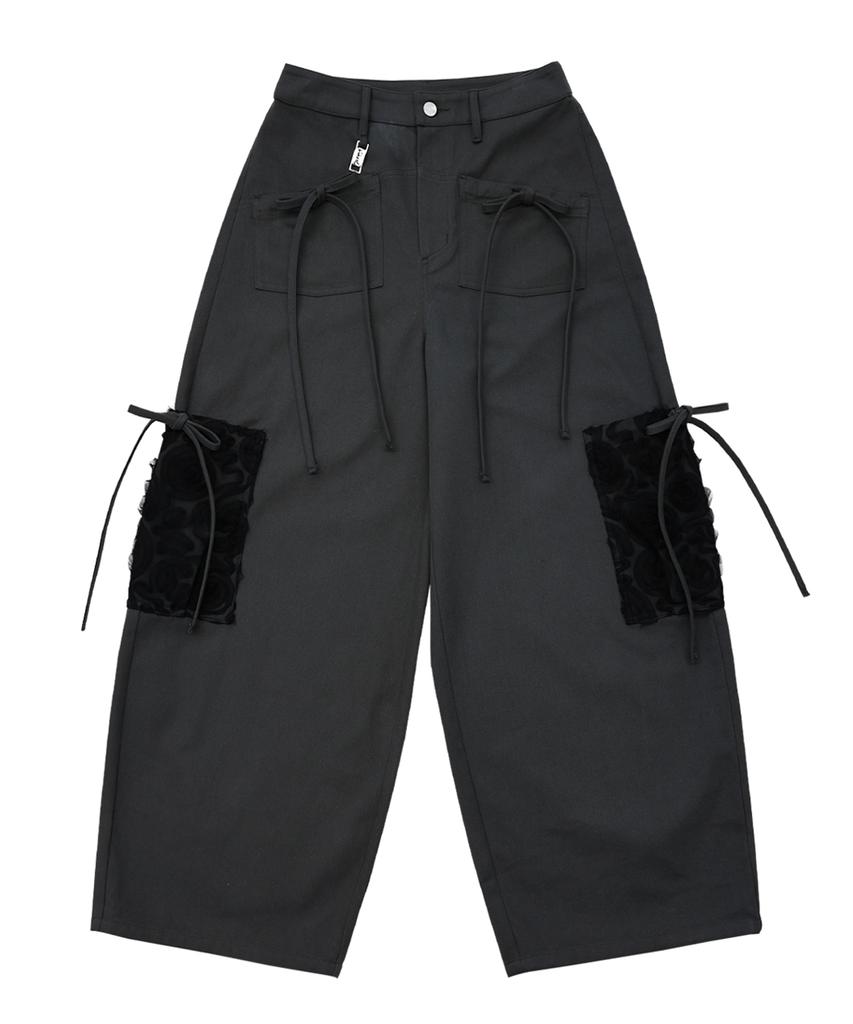 SIWL107 Ribbon Cotton Pants (Charcoal)