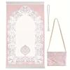 Modern Woven Jacquard Bed Blanket with Elastic Threads Compact Three-Piece Set Portable Travel Mat & Small Bag Easy Storage