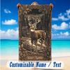 Deer Theme Beach Towel Personalized Custom Name & Text Soft Quick Dry Beach Towel for Swimming Travel