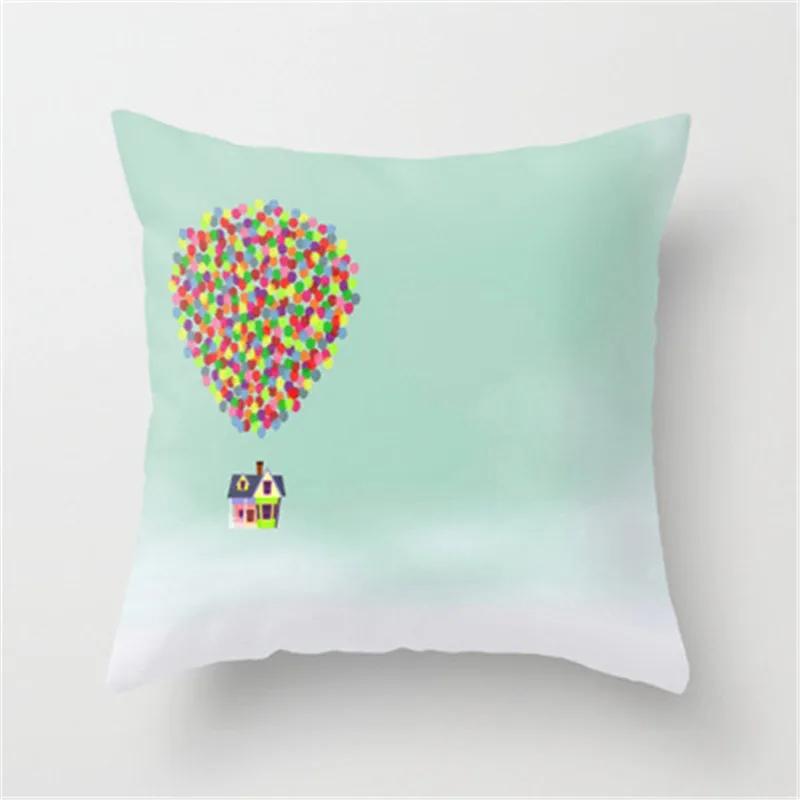 New 45X45Cm Blue Green Geometric Cushion Cover For Sofa Home Decor Polyester Cotton Throw Pillow Case Marble Texture Pillowcase