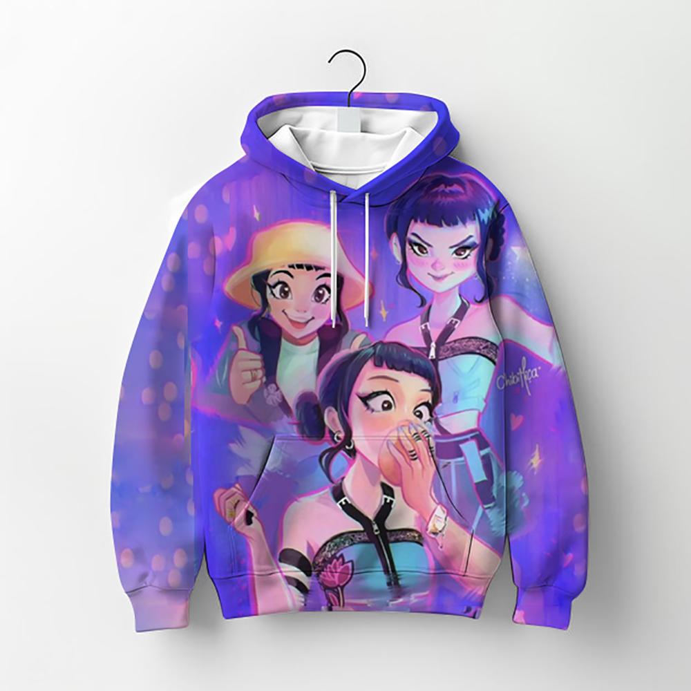 Y2K KPop Demon Hunters Hoodies Teenage Girls Boys Rumi KPop Demon Hunters Hoody Autumn Casual Long Sleeve Children's Clothing