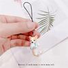New Design 1 Piece  Resin Cartoon Cat Mobile Phone Charm Cute Anime Dog Keychains Lanyard for Keys Phone Strap