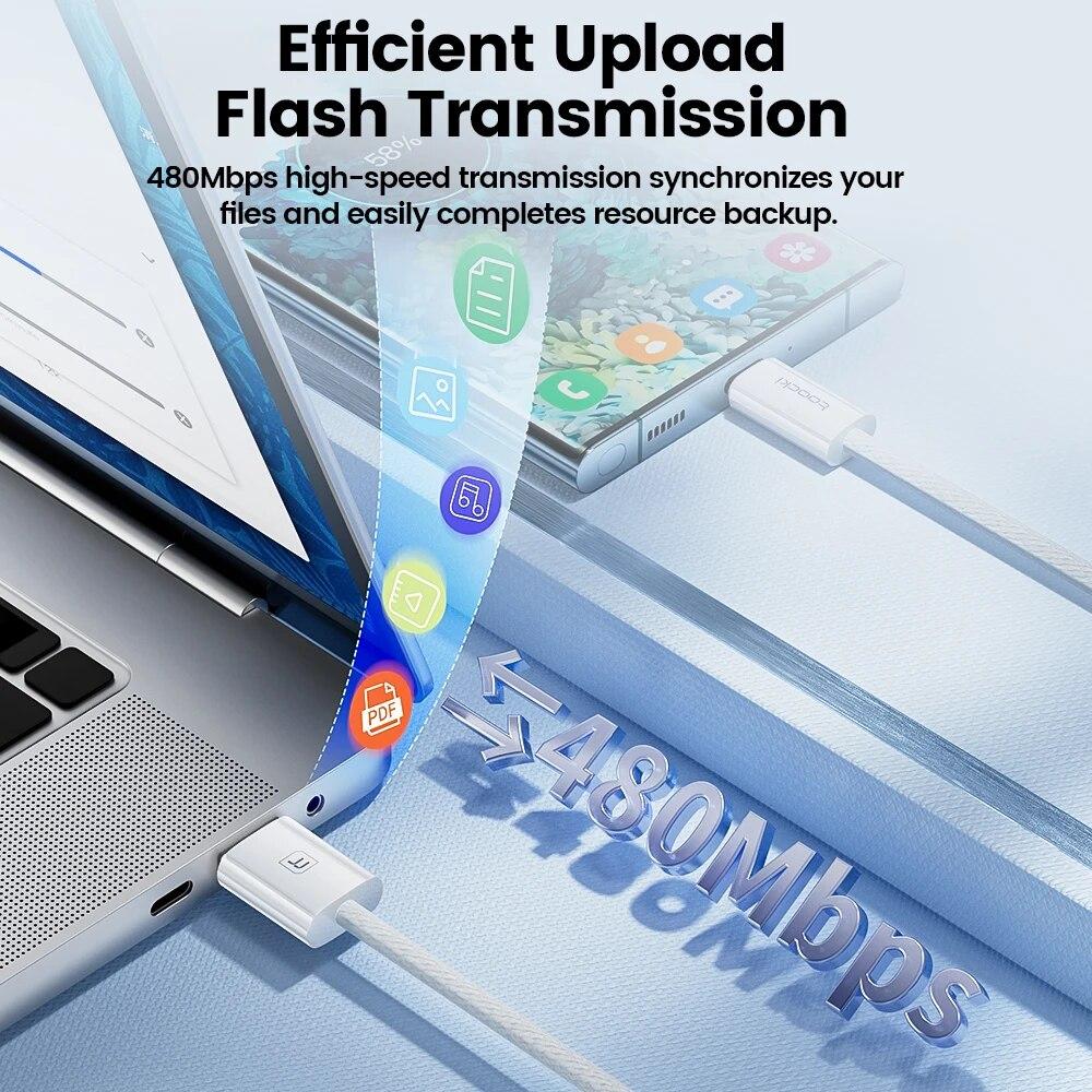 Toocki 6A USB Cable Type C 66W Fast Charging For Huawei P40 P30 Type C Cable For iPhone 15 Pro Max Xiaomi Samsung S24 Data Cord