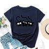 Cotton T-Shirt Short Sleeve Round Neck Women 2d Print Tops