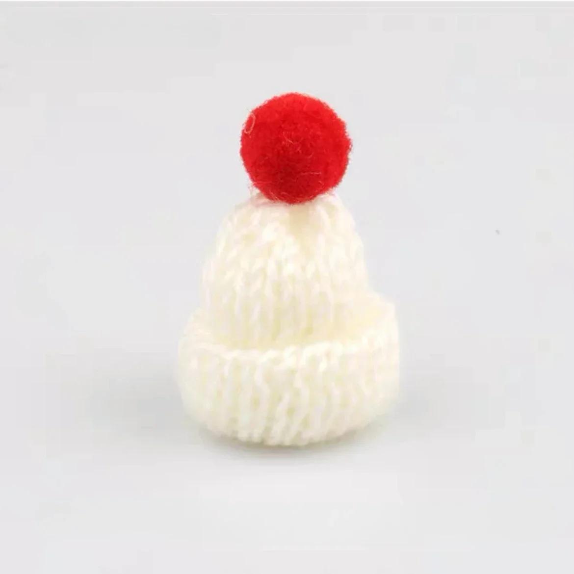 

5 шт. маленьких рождественских шапок 4,5 см вязаная мультяшная шапка винная бутылка рождественская кукла украшение фестиваль украшения