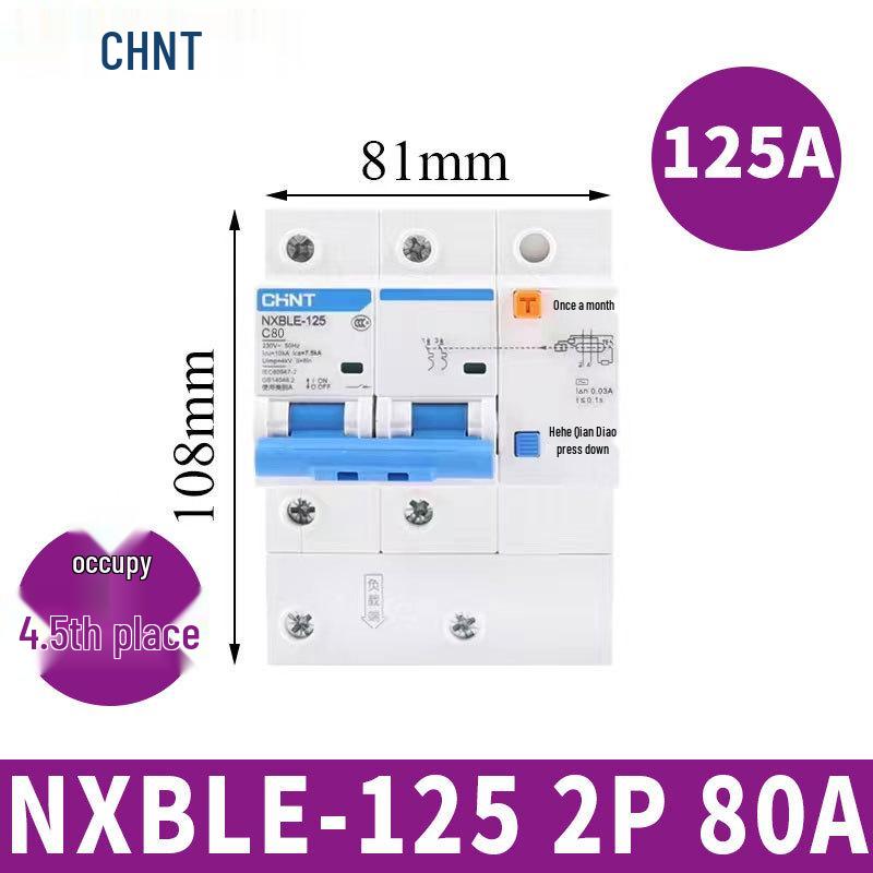 Chint Leakage Protector Circuit Breaker: 2P, 1P3P+N, 4P with Leakage Protection (32A, 20A, 40A, 63A) Air Switch