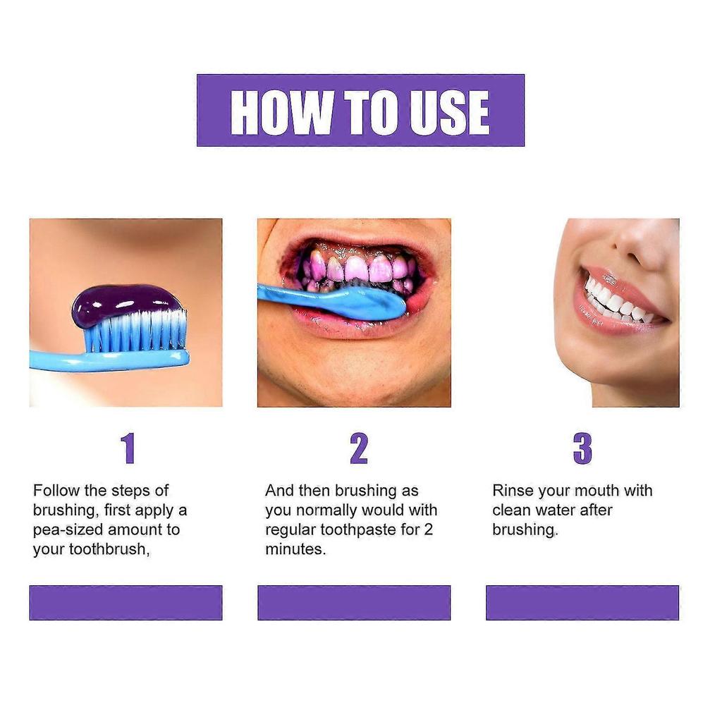 Whitening Toothpaste - Color Corrector, Remove Stains Purple Teeth Whitening