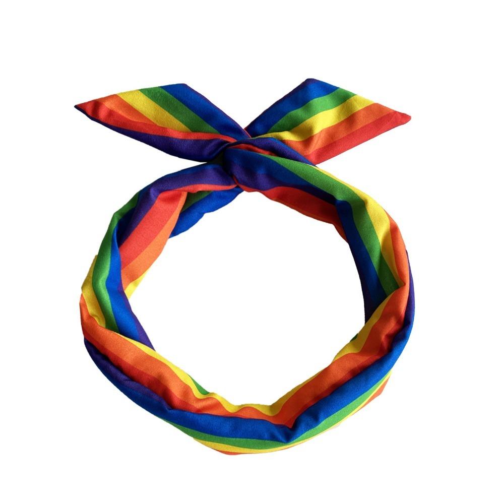 

Hair Hoop Dog Bandanas Scarf Coloured Girls Hair Rings Cat Collar Pet Handkerchief For Pride Month hair hoop