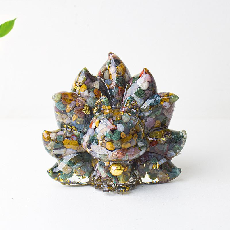 Mythical Creature Resin Crystal Nine Tailed Fox Ornament For Tabletop Decor Gift