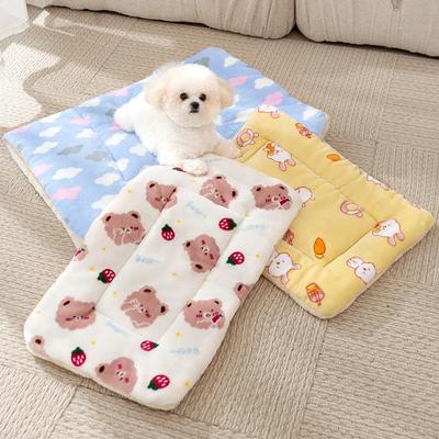 Cartoon Bear Flannel Stroking Cats Pet Blanket Dog Cushion Quilt Dog Household Pet Products Universal In All Seasons