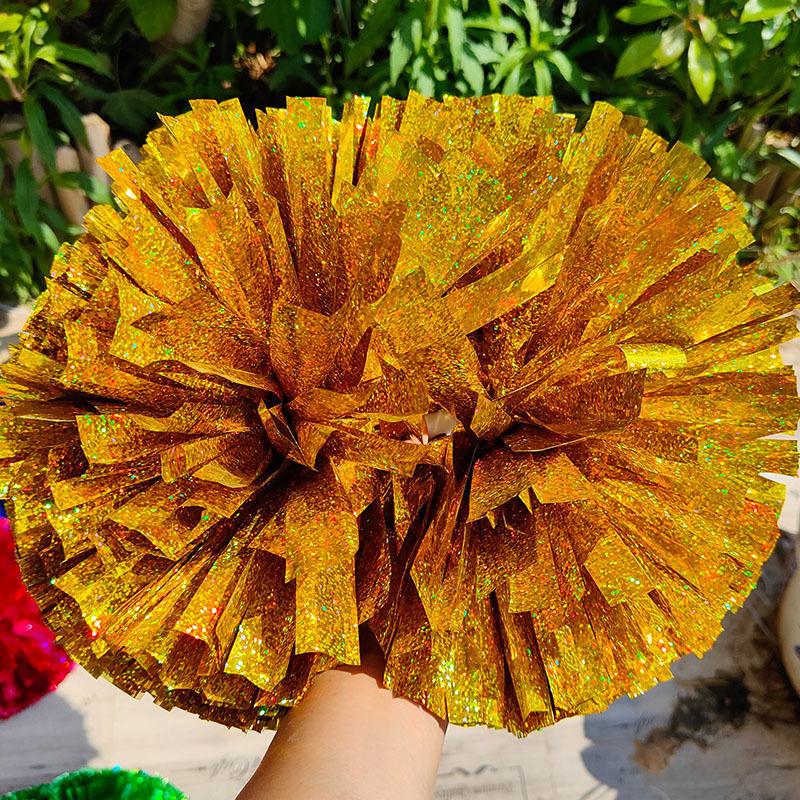 Rainbow Laser Cheerleading Pom Poms