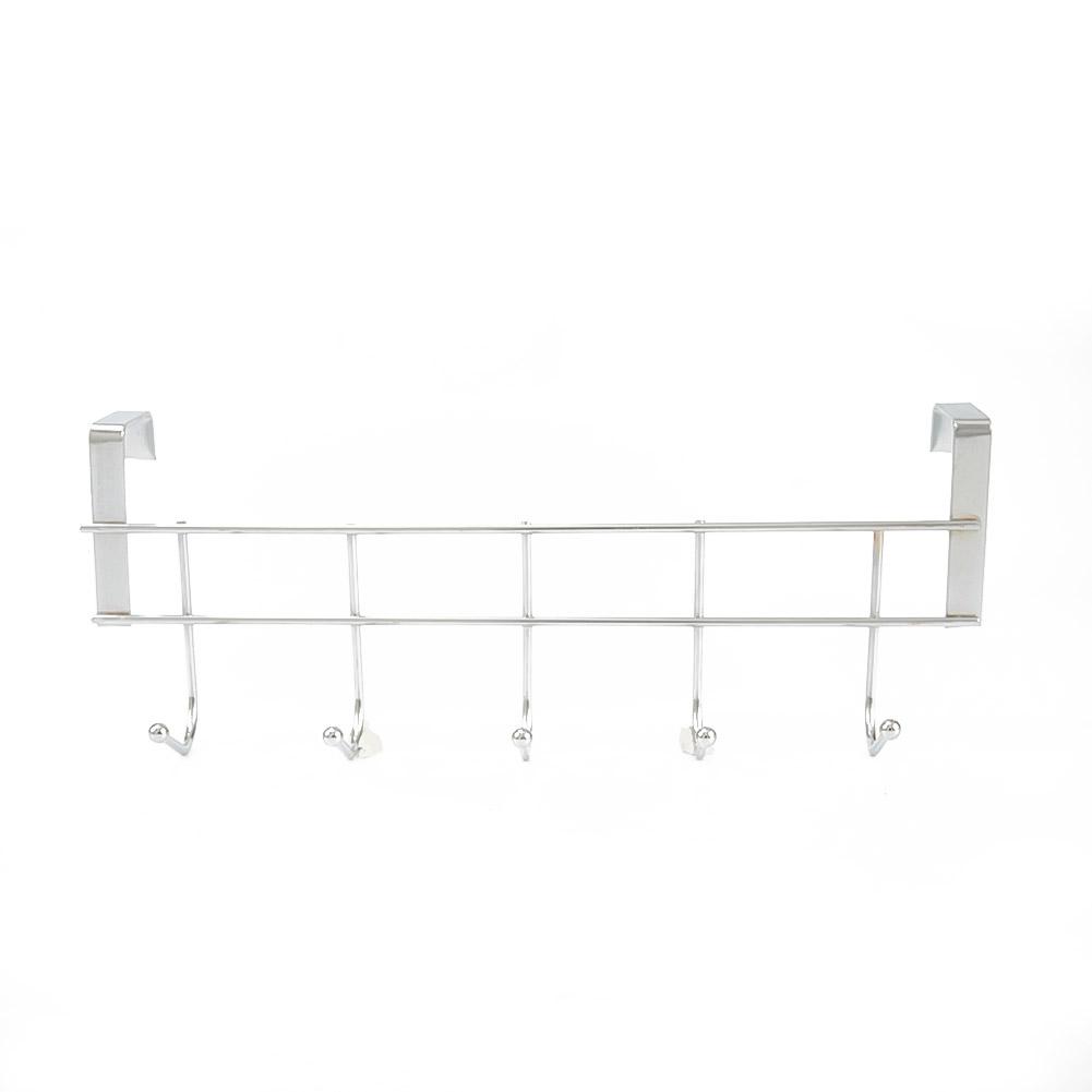 Ver Door Coat Hook Hanger Rack Chrome For Bedroom,Hats, Clothes 5 Hooks