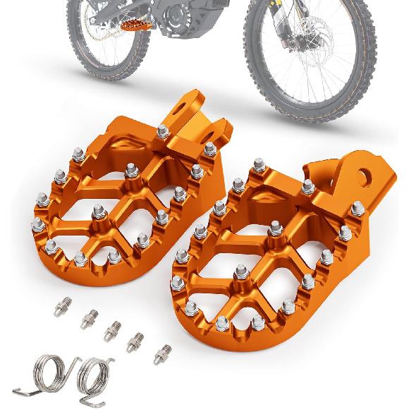 Wider Footpegs CNC for Surron LBX/E-Ride Pro SS/SR/S, Dirt Bike Foot Pegs Non-Slip Wider Design with Heavy-Duty Spring for Sur Ron Eride Pro SS