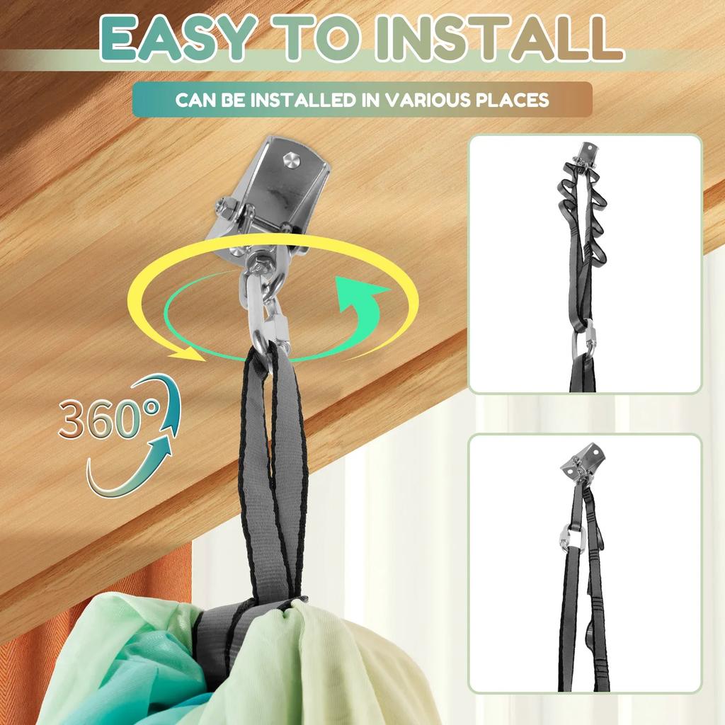 Sensory Swing Double Layer Comfortable Indoor Swing Stretch Resistant Swing Hammock Holds up to 200 lbs for Children Adults Use