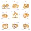 3pcs/Set Elegant 18K Gold Color Adjustable Size Threaded Ring Accessory Stylish Finger Accessories for Fashionistas