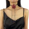Stylish Rose Blossom Necklace Simulation Flower Neckchain Women Girls Collarbone Chain Eye Catching Choker Accessory