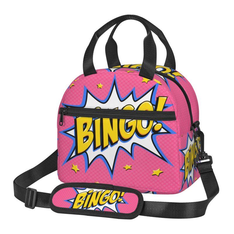 Custom Best Play Bingo Game for Bingo Players Insulated Lunch Bag Reusable Thermal Leakproof Bento Bags with Shoulder Strap