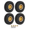 4Pcs 55mm RC Rubber Tires Aluminum Alloy Wheel Rims with Brass Combiner for Axial SCX24 1 24 RC Crawler Car Upgrade