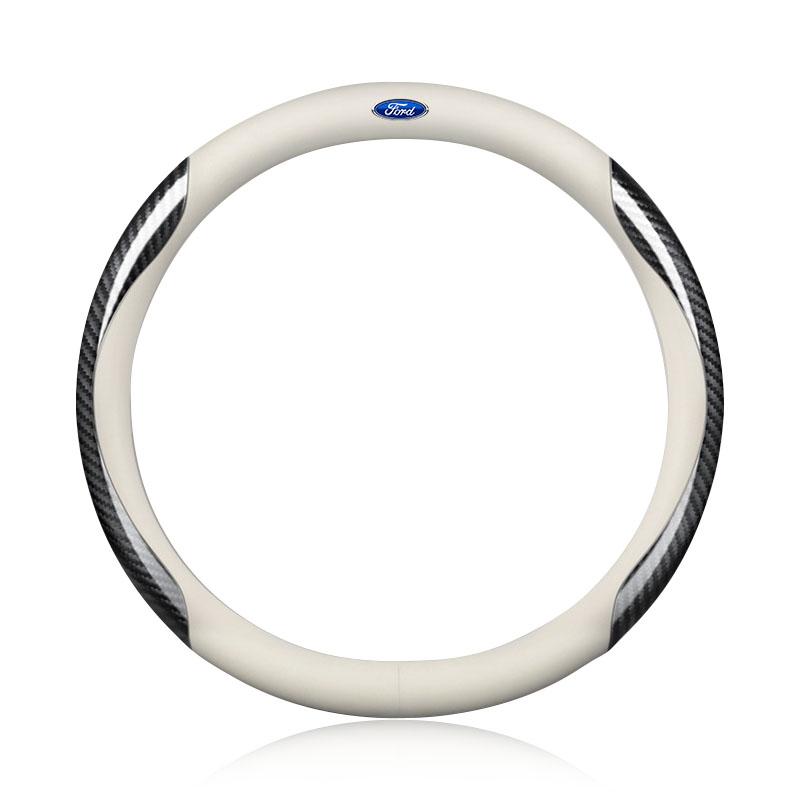 1 st Läder Kolfiber Bil Rattkåpa Biltillbehör För Ford Focus Mondeo MK1 MK2 MK4 MK3 ST Line Kugo Transit Escape Fusion Explorer