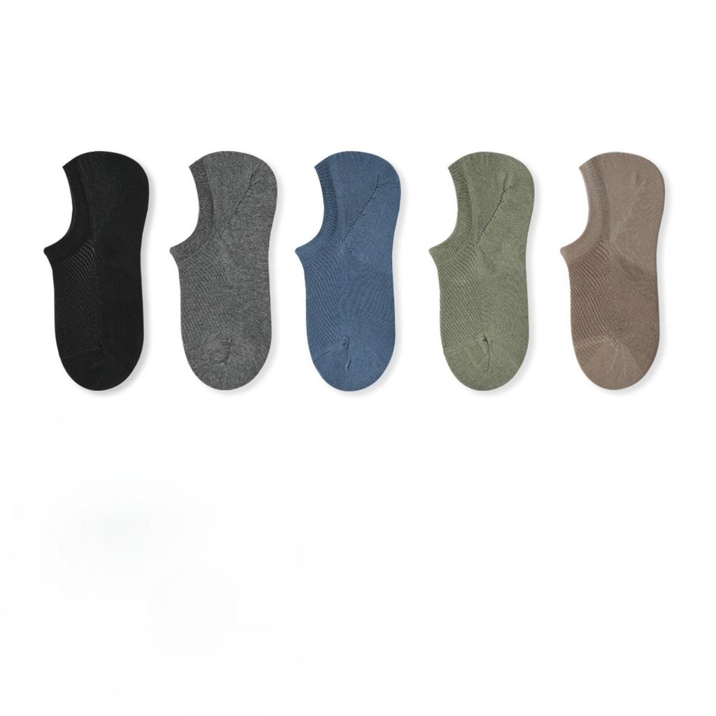 5 Pairs of Men's Summer Thin 7A Antiseptic and Deodorant Cotton Sweat Absorber Mesh Can Not Fall Off The Heel Socks