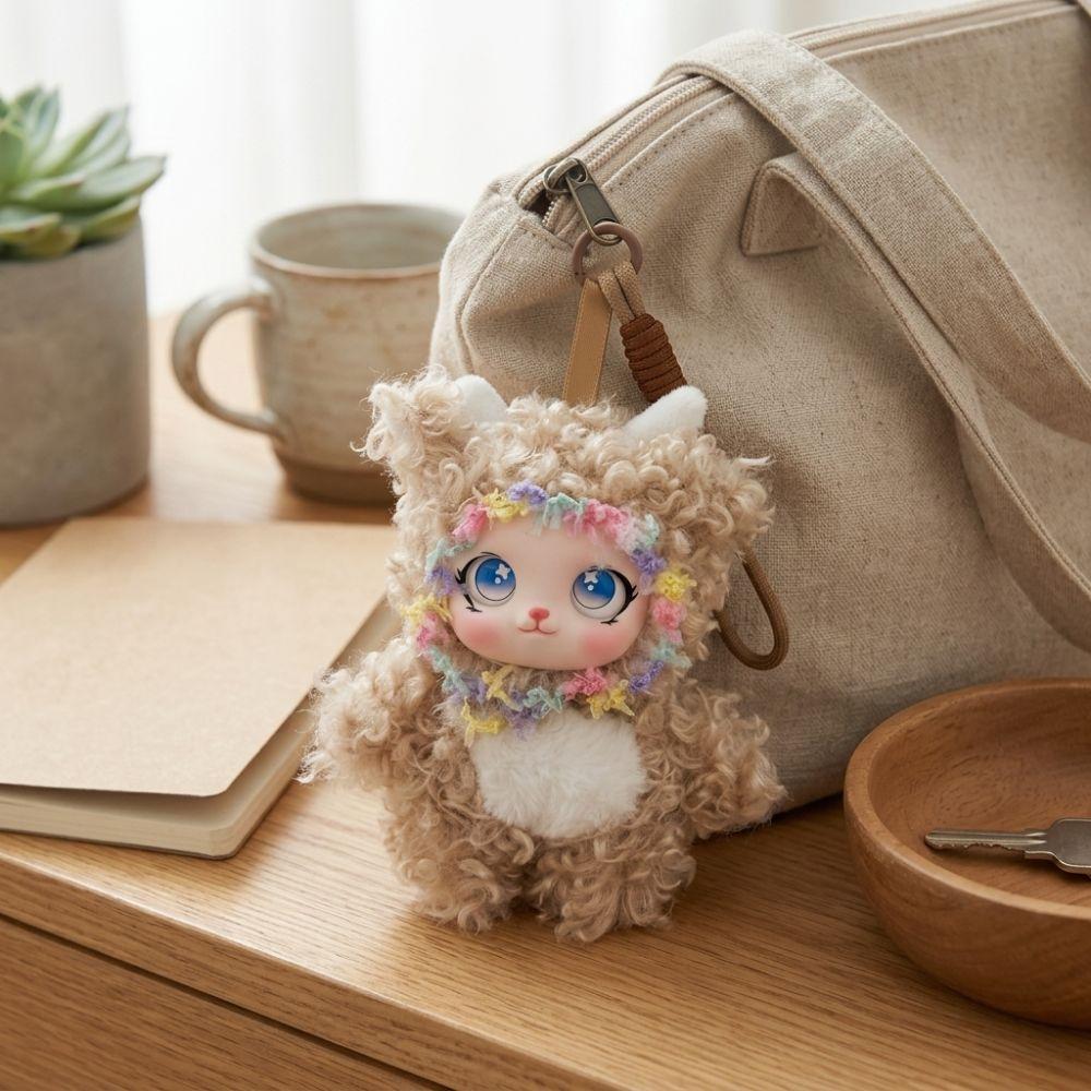 Sparkling Big Eyes Rabbit Plush Keychain Soft Vinyl Face Bunny Doll Pendant  Backpack Decor